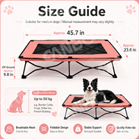 CanboPet-Cama plegable elevada para mascotas, cuna de viaje, portátil, transpirable, con malla de Textilene, cama refrescante para perros