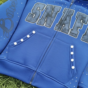 ชุดวอร์มพิมพ์ลายโลโก้แบบกำหนดเอง ประดับด้วยคริสตัล ผลิตจากโรงงาน ชุดวอร์มผู้ชายสไตล์วินเทจฟอกสีซีดแบบทำเอง - Product Image 6