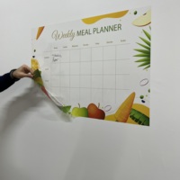 Tableau blanc électrostatique réutilisable en polystyrène durable pour la planification hebdomadaire des repas et l'organisation des nutriments, effaçable à sec, durée 1 semaine