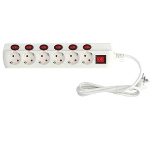 Multipresa 6T con interruttori individuali 1,5m. (GSC 100010005) - Product Image 1