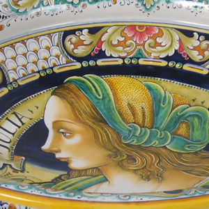 Centre de table en céramique fait à la main en italie, centre de table en poterie d'art de la Renaissance - Product Image 4