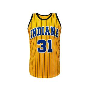 <b>Men's</b> Basketball Jersey, #31 In <b>Yellow</b>, Embroidered & Stitched Basketball Tank Top, Sleeveless Sports <b>Shirt</b> - Product Image 6