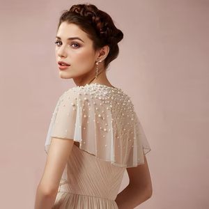 Elegante capa burlesca recta hasta el suelo cuello en V con cuentas hebras lentejuelas perlas bordado decoración Club Festival traje - Product Image 4