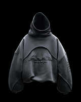 Sudadera con capucha unisex vintage Y2K con cremallera larga, técnica de bordado 3D, estampado de espuma con bloques de color, estilo regular, para hombre, con efecto de capas, para invierno