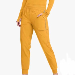 Pantalones Médicos Unisex, 180 GSM, Tela Elástica de Algodón y Poliéster, Azul Marino, Cintura con Cordón, Bordado Personalizado, Tela Tejida, Hospital - Product Image 5