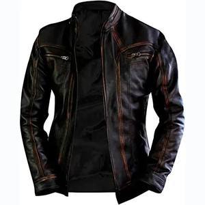 Chaqueta de Cuero Negra de Calidad para Hombre, Chaqueta de Cuero con Diseño Casual Elegante de Invierno y Chaqueta Moderna con Cuello Alto para Hombre - Product Image 6