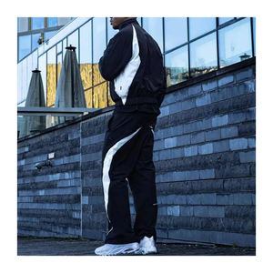 Conjuntos personalizados de dos piezas de algodón de rizo francés con capucha y pantalones de chándal de gran tamaño 3D para estampado de hojaldre sin cordón Flare Sudadera con capucha y chándal - Product Image 5