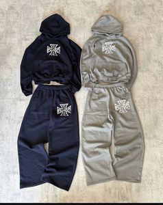 Conjunto de Chándal Sudadera Vintage de Alta Calidad sin Estampado para Hombre Ropa Casual Personalizada Más Vendido - Product Image 1