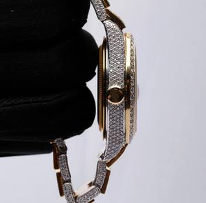 2025 Nueva joyería de Hip Hop Iced Out Rhinestones relojes de cuarzo relojes de acero inoxidable 18K oro diamante bisel Elite reloj - Product Image 6