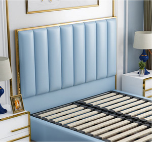 TH-H8267 Luxury Modern Leather Bed with High Headboard for Bedroom Home Furniture Storage Extendable Feature for Kitchen Use - Product Image 3