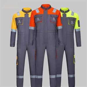 Vente en gros OEM uniforme de vêtements de travail haute visibilité pour hommes combinaison de travail imperméable en coton imprimé en relief dessiné à la main - Product Image 1