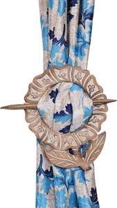 Embrasse de rideau en bois lot de 2 en forme de tournesol Vintage rustique draperie retenue traditionnelle fenêtre support décoratif - Product Image 2