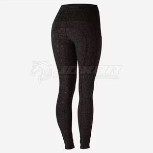 Collants d'équitation pour femmes avec logo personnalisé Pantalon équestre taille haute extensible Tissu respirant - Product Image 3