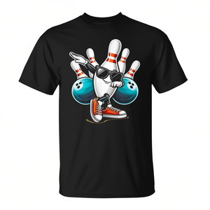 Camiseta con diseño de bolos, 2 bolos y bola, para jugadores de bolos, categoría promocional - Product Image 2