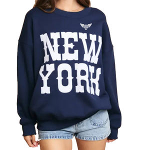 Wholesale Custom Winter New York Long Sleeve Crewneck Oversized Pullover Sweatshirt for Women - Product Image 1