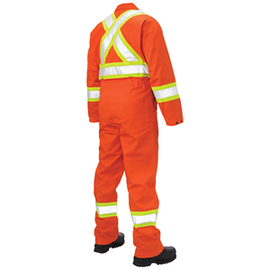 Overol de Trabajo de Seguridad OEM 100% Poliéster Antibolitas, ANSI Clase 2, Impermeable, Color Sólido, Cintas Reflectantes, Overol para Hombre con LED - Product Image 5