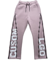 Pantalon de jogging unisexe taille haute, nouveau design 2025, coupe ample vintage, doublure en molleton de coton épais, jambe droite et large, style avec fermeture éclair latérale - Product Image 3