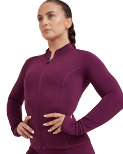 Vente chaude hiver femmes Slim Fit serré à manches longues hauts de gymnastique personnalisé Fitness vêtements de sport Yoga vestes à glissière vêtements de jogging - Product Image 4
