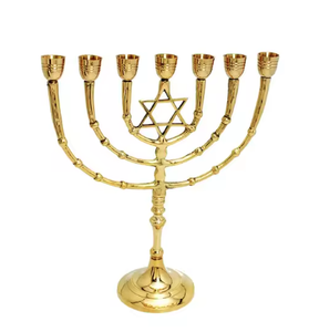 Newly Design Metal Candle Holder Handmade Religious Menorah Candelabra Seven Arms Candlestick Menorah at Cheapest Price - Product Image 1