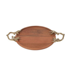 Plateau de service ovale en bois de hêtre de qualité supérieure, plateau décoratif en bois massif, plat à nourriture naturel, écologique, petit plat à collation et vaisselle - Product Image 4