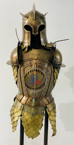 Conjunto de medio disfraz de armadura de guardia de rey medieval, traje completo de armadura, conjunto de casco de guardia de rey pulido de latón antiguo - Product Image 6