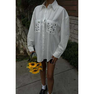 Camisa Casual de Popelina con Detalle de Ojales Metálicos Simples 3453 - Product Image 6