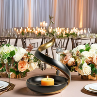 Candelabro de Metal con Diseño de Serpiente, Chapado en Oro Negro, Hecho a Mano, Decoración Elegante para el Hogar, Bodas, Navidad, Logotipo Personalizado