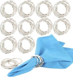 ห่วงรัดผ้าเช็ดปากเหล็กรูปทรงไม่ซ้ำใครตกแต่งโต๊ะงานแต่งงานและปาร์ตี้สุดพิเศษสำหรับการชุมนุมในครอบครัวคริสต์มาสอินเดียสีเงิน - Product Image 3