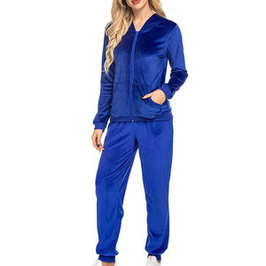 Conjuntos Deportivos de Terciopelo de Algodón para Mujer, Sudadera con Capucha y Pantalones Jogger, Ropa Casual de Calle, Conjunto de 2 Piezas, Logotipo Personalizado, Venta al Por Mayor de Fábrica - Product Image 1