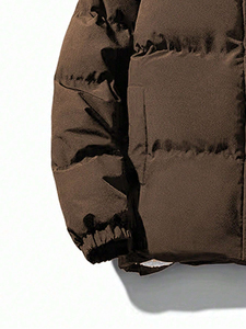 Nouveau Style hommes plaine teint toile décontracté doudoune fermeture éclair avant doublure thermique coupe-vent respirant chauffé col montant - Product Image 4