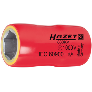 Hazet 6-Point Short Hexagonal Metric Square 3/8'' <b>Socket</b> with Traction Profile and 1000V Protective Insulation - Product Image 2