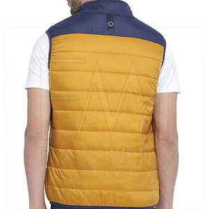 Nueva llegada de los hombres de cuello redondo de lona de invierno Puffer Chaleco con cremallera de tamaño personalizable impermeable y cálido prendas de vestir exteriores - Product Image 3