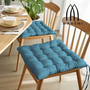 Coussin de chaise décoratif en bambou texturé matelassé antidérapant amovible et lavable 40x40x5cm avec support lombaire - Product Image 1