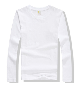Vente en gros de t-shirt à manches longues pour femmes de haute qualité 100% coton tissu tricoté respirant col en O couleur unie style décontracté - Product Image 4