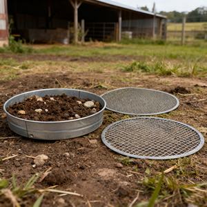 Tamis à terre de jardin en métal galvanisé avec 3 tamis à mailles interchangeables, tamis à compost, tamis à terre, tamis en acier 3 en 1 - Product Image 6