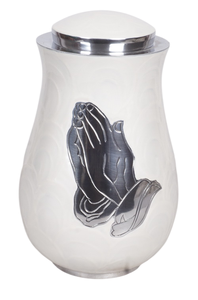 Urne blanche faite à la main blanche brillante Top vente classique urne de crémation de haute qualité fournitures funéraires pour les cendres adultes finies - Product Image 4