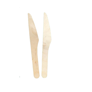 Cuchillo resistente al calor de madera de abedul de 165mm con logotipo personalizado impreso, juego de cubiertos de viaje, cocina desechable ecológica biodegradable - Product Image 3