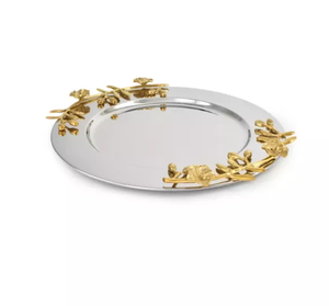 Plateau de service de haute qualité pour ustensiles de cuisine maison hôtel restaurant métal et verre couleur or forme carrée thé servant des fournitures d'hôtel - Product Image 3