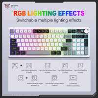Teclado Inalámbrico para Juegos ONIKUMA MT902 de Triple Modo, 2.4G, Bluetooth, Tipo-C, 95 Teclas, Retroiluminación RGB, con Perilla de Volumen