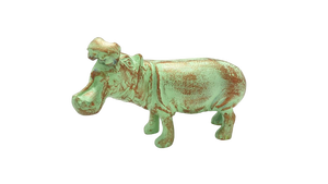 Escultura de hipopótamo dorado Art Deco Metal artesanía Animal decoración para una sala de estar y comedor elegante decoración del hogar - Product Image 6