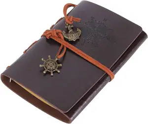 個人用の紙の葉と卸売価格のベストギフトオプションを備えた本物の革の手作りノートブックジャーナル