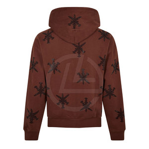 Sudadera con capucha de invierno para hombre, diamantes de imitación, estampados artísticos, patrón de cristal brillante, forro polar suave, interior, secado rápido, transpirable - Product Image 2