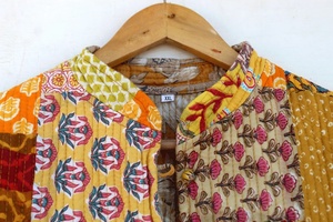 Nouveauté Veste matelassée doublée réversible Manteaux de travail indiens avec écussons faits à la main Veste matelassée bohème pour femmes - Product Image 5