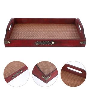Bandeja DE SERVICIO DE MADERA hecha a mano de alta calidad con patrón de diseño clásico Servicio de comida de catering comercial a bajo precio - Product Image 3