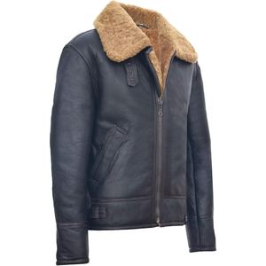 Classic Men's Suede Leather Winter Jacket With Soft Shearling Fur Interior - Product Image 3