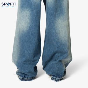 กางเกงยีนส์ผ้ายีนส์ผู้ชายกางเกงยีนส์ขาดตรงระบายอากาศได้ดีแนวสตรีท - Product Image 6