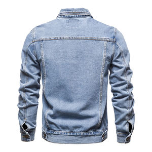 Veste en jean à manches longues de meilleure qualité pour hommes adultes col rabattu tenue décontractée veste en jean pour hommes avec fermeture à boutons - Product Image 2