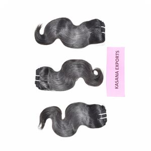 Paquet de tressage de cuticules alignées de couleur noire naturelle 100% vierge indienne Extensions de cheveux humains à vague profonde en vrac pour femmes - Product Image 1