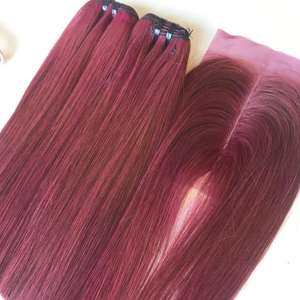Venta Off Remy Virgin Hair Straight/ Bone Straight Machine Weft Cabello humano de Vietnam Colores de tono oscuro Extensiones de cabello - Product Image 6