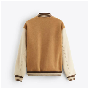 Veste décontractée pour homme en laine à col montant avec logo sur le devant - Vêtement d'extérieur confortable pour tous les jours - Product Image 2